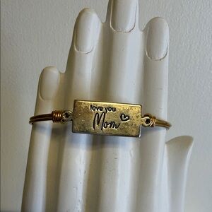 Luca + Danni Mixed Metal Love You Mom Wire Bangle Bracelet